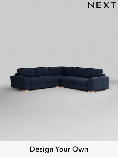 Fine Chenille Easy Clean/Dark Navy Blue Houghton Deep Relaxed Sit (H35259) | £2,925