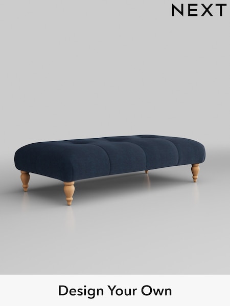 Fine Chenille Easy Clean/Dark Navy Blue Erin Buttoned Back Deep Sit (H35261) | £499