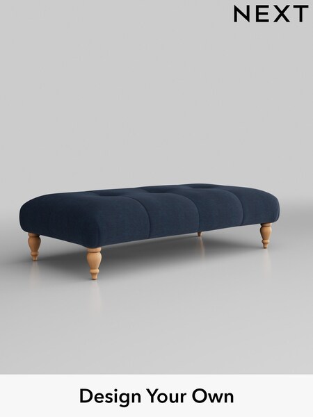 Fine Chenille Easy Clean/Dark Navy Blue Erin Buttoned Back Deep Sit (H35261) | £499