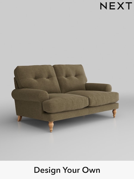 Fine Chenille Easy Clean/Dark Moss Green Erin Buttoned Back Deep Sit (H35262) | £1,175