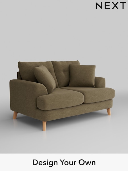 Fine Chenille Easy Clean/Dark Moss Green Parker Buttoned Back (H35264) | £1,225