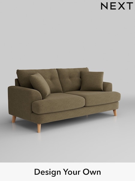Fine Chenille Easy Clean/Dark Moss Green Parker Buttoned Back (H35264) | £1,425