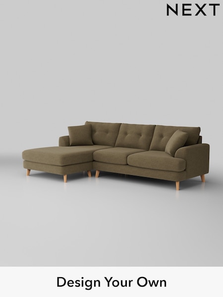 Fine Chenille Easy Clean/Dark Moss Green Parker Buttoned Back (H35264) | £2,350