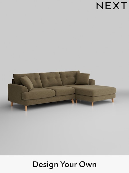 Fine Chenille Easy Clean/Dark Moss Green Parker Buttoned Back (H35264) | £2,350