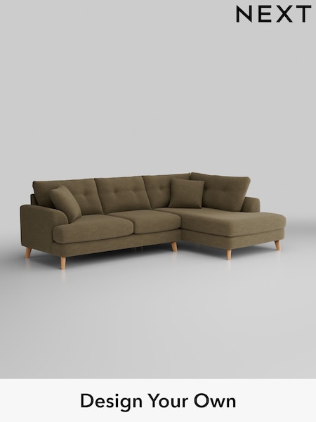 Fine Chenille Easy Clean/Dark Moss Green Parker Buttoned Back (H35264) | £2,325
