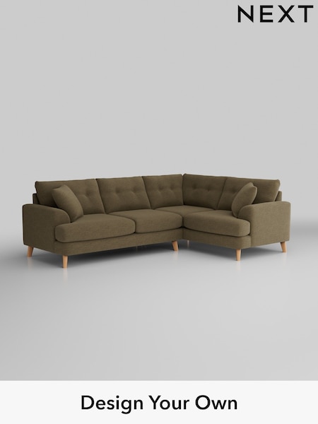 Fine Chenille Easy Clean/Dark Moss Green Parker Buttoned Back (H35264) | £2,375