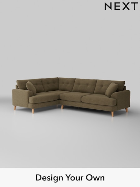 Fine Chenille Easy Clean/Dark Moss Green Parker Buttoned Back (H35264) | £2,475