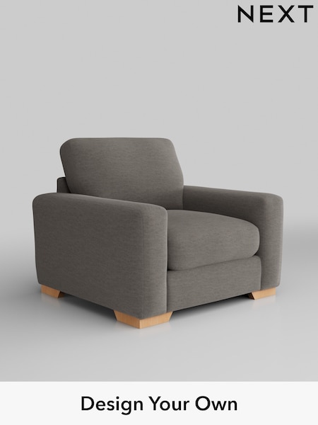 Fine Chenille Easy Clean/Dark Smoke Grey Houghton Deep Relaxed Sit (H35268) | £925