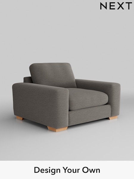 Fine Chenille Easy Clean/Dark Smoke Grey Houghton Deep Relaxed Sit (H35268) | £1,025