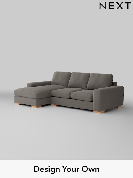 Fine Chenille Easy Clean/Dark Smoke Grey Houghton Deep Relaxed Sit (H35268) | £2,125
