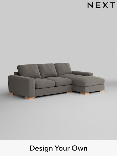 Fine Chenille Easy Clean/Dark Smoke Grey Houghton Deep Relaxed Sit (H35268) | £2,125