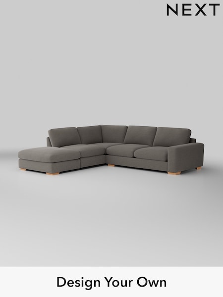 Fine Chenille Easy Clean/Dark Smoke Grey Houghton Deep Relaxed Sit (H35268) | £2,625
