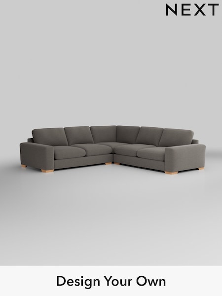 Fine Chenille Easy Clean/Dark Smoke Grey Houghton Deep Relaxed Sit (H35268) | £2,925