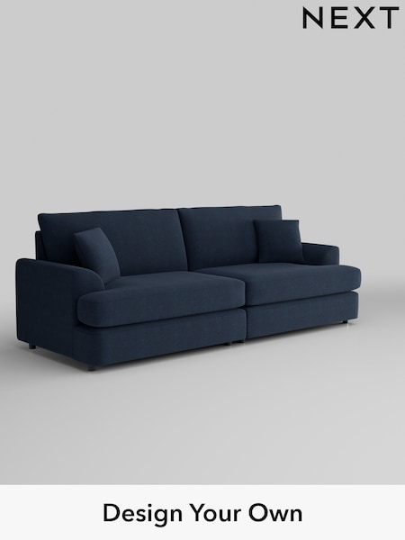 Fine Chenille Easy Clean/Dark Navy Blue Parker Platform (H35269) | £1,475
