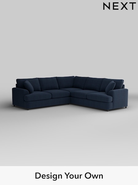 Fine Chenille Easy Clean/Dark Navy Blue Parker Platform (H35269) | £2,725