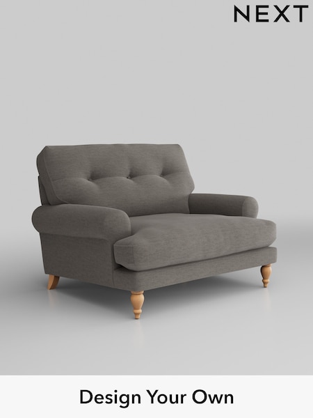 Fine Chenille Easy Clean/Dark Smoke Grey Erin Buttoned Back Deep Sit (H35271) | £975