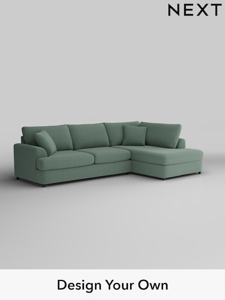 Fine Chenille Easy Clean/Light Forest Green Parker Platform (H35274) | £2,350