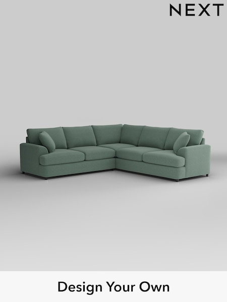 Fine Chenille Easy Clean/Light Forest Green Parker Platform (H35274) | £2,725