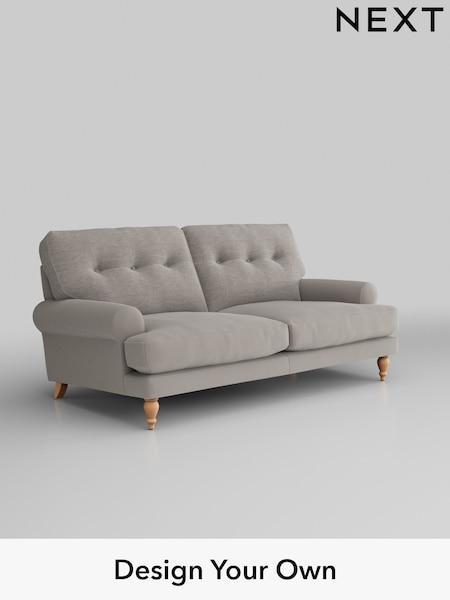 Fine Chenille Easy Clean/Light Steel Grey Erin Buttoned Back Deep Sit (H35275) | £1,275