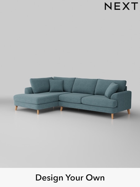 Fine Chenille Easy Clean/Mid Blue Parker (H35276) | £2,350