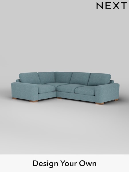 Fine Chenille Easy Clean/Mid Blue Houghton Deep Sit (H35277) | £2,575