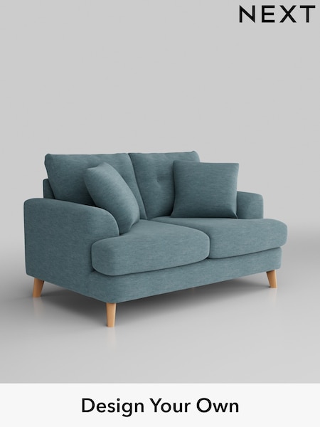 Fine Chenille Easy Clean/Mid Blue Parker Buttoned Back (H35278) | £1,225