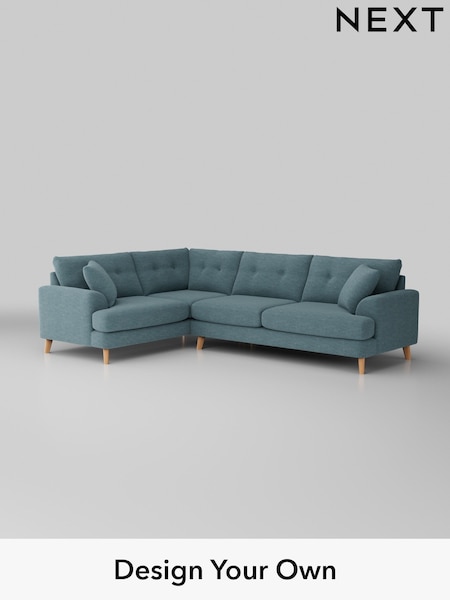 Fine Chenille Easy Clean/Mid Blue Parker Buttoned Back (H35278) | £2,475
