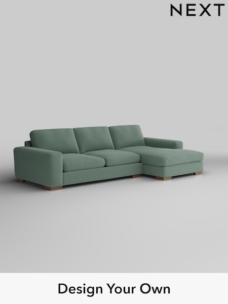 Fine Chenille Easy Clean/Light Forest Green Houghton Deep Sit (H35279) | £2,250