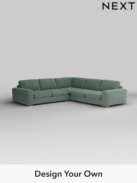 Fine Chenille Easy Clean/Light Forest Green Houghton Deep Sit (H35279) | £2,875