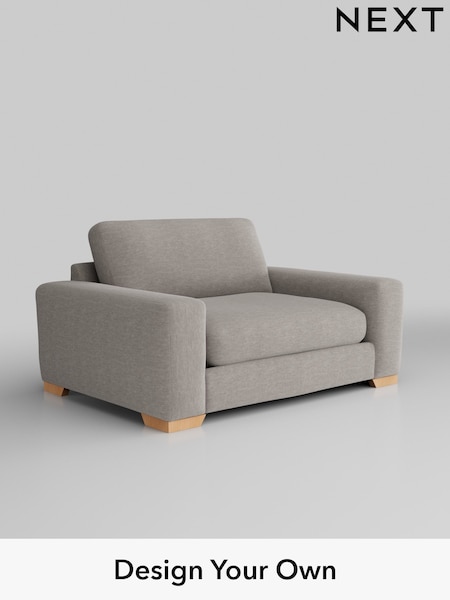 Fine Chenille Easy Clean/Light Steel Grey Houghton Deep Relaxed Sit (H35280) | £1,225