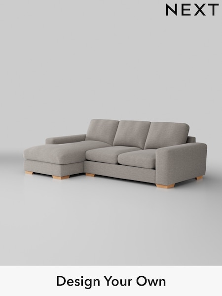 Fine Chenille Easy Clean/Light Steel Grey Houghton Deep Relaxed Sit (H35280) | £2,125