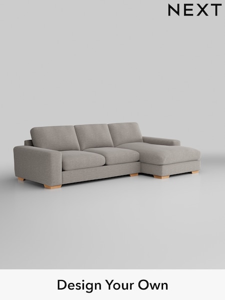 Fine Chenille Easy Clean/Light Steel Grey Houghton Deep Relaxed Sit (H35280) | £2,325