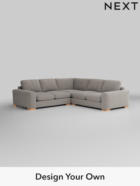 Fine Chenille Easy Clean/Light Steel Grey Houghton Deep Relaxed Sit (H35280) | £2,825