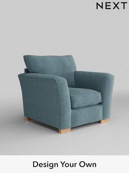 Fine Chenille Easy Clean/Mid Blue Heath Highback (H35283) | £750