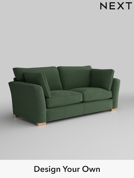 Fine Chenille Easy Clean/Mid Khaki Green Heath Highback (H35285) | £1,325