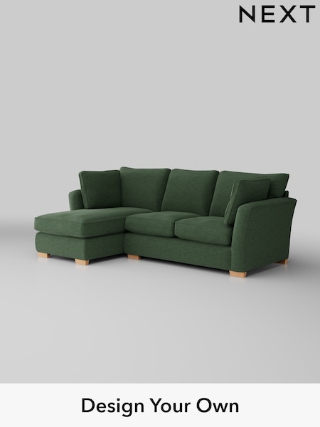 Fine Chenille Easy Clean/Mid Khaki Green Heath Highback (H35285) | £1,899