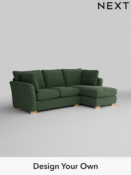 Fine Chenille Easy Clean/Mid Khaki Green Heath Highback (H35285) | £1,899