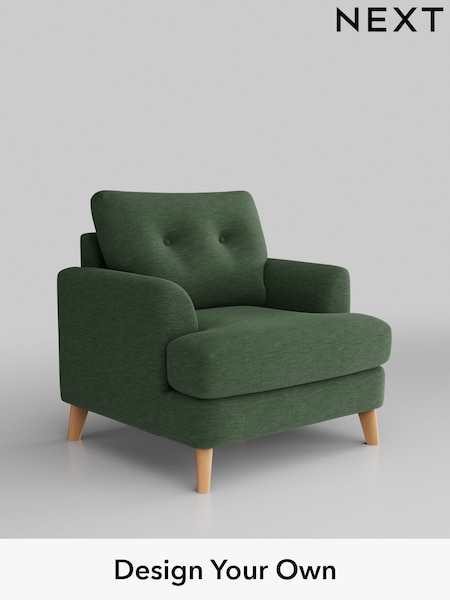 Fine Chenille Easy Clean/Mid Khaki Green Parker Buttoned Back (H35287) | £925