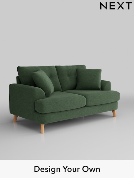 Fine Chenille Easy Clean/Mid Khaki Green Parker Buttoned Back (H35287) | £1,325