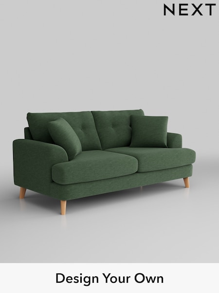 Fine Chenille Easy Clean/Mid Khaki Green Parker Buttoned Back (H35287) | £1,425