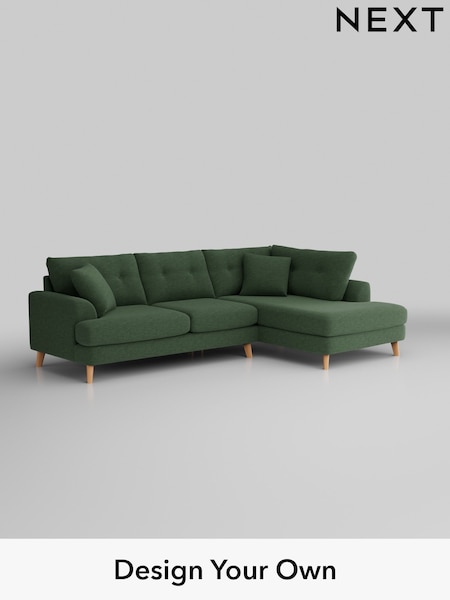 Fine Chenille Easy Clean/Mid Khaki Green Parker Buttoned Back (H35287) | £2,325