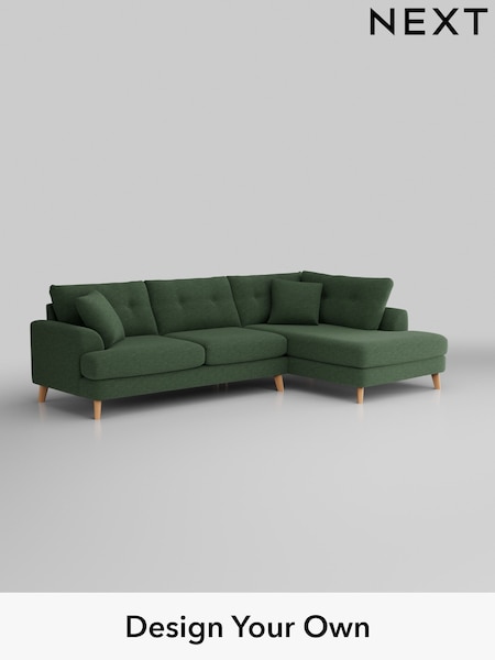 Fine Chenille Easy Clean/Mid Khaki Green Parker Buttoned Back (H35287) | £2,425