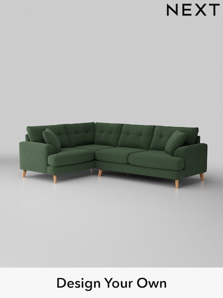 Fine Chenille Easy Clean/Mid Khaki Green Parker Buttoned Back (H35287) | £2,375