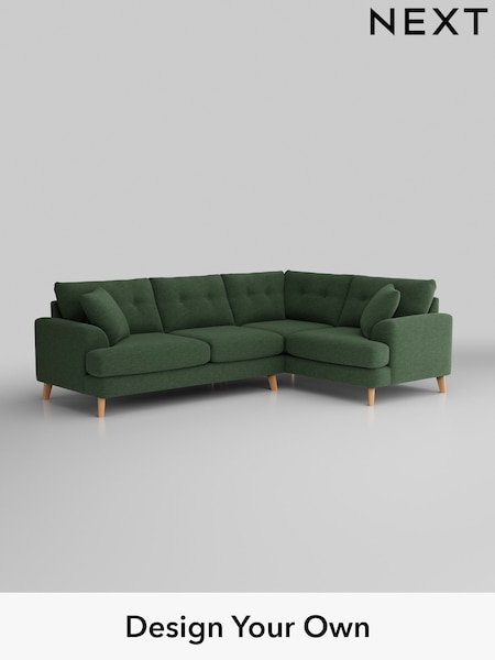 Fine Chenille Easy Clean/Mid Khaki Green Parker Buttoned Back (H35287) | £2,375