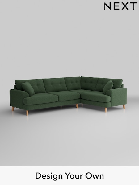 Fine Chenille Easy Clean/Mid Khaki Green Parker Buttoned Back (H35287) | £2,475