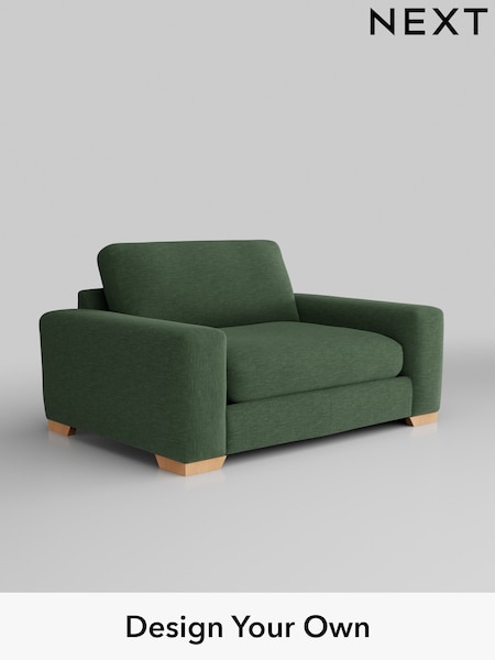 Fine Chenille Easy Clean/Mid Khaki Green Houghton Deep Relaxed Sit (H35292) | £1,225