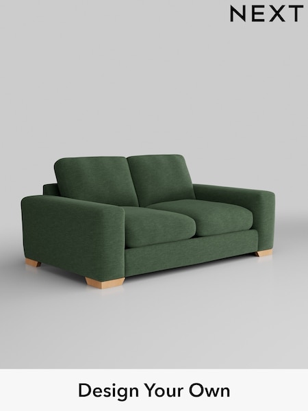 Fine Chenille Easy Clean/Mid Khaki Green Houghton Deep Relaxed Sit (H35292) | £1,325