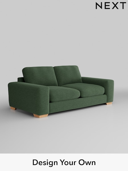 Fine Chenille Easy Clean/Mid Khaki Green Houghton Deep Relaxed Sit (H35292) | £1,425