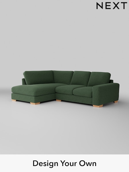 Fine Chenille Easy Clean/Mid Khaki Green Houghton Deep Relaxed Sit (H35292) | £2,150