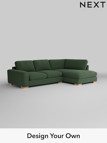 Fine Chenille Easy Clean/Mid Khaki Green Houghton Deep Relaxed Sit (H35292) | £2,250
